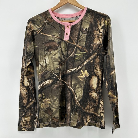 Camo Tops - Master‎ Sportsman Camo Henley Womens Medium Long Sleeve Shirt Hunting